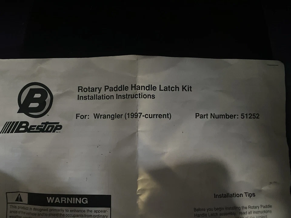 Bestop 桨手柄(非锁定)适用于吉普牧马人 TJ(51252-01) — 第 3/4 张图片