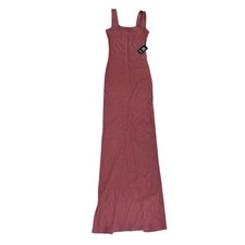 Express Maxi Dress Slit Tight Fitting Red Long Ribbed Dress New