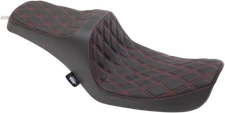 Drag Specialties 0803-0654 Predator III Seats Black Red Double Diamond
