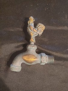 Solid Brass Rooster Faucet spigot antique finish 5" length standard fit detailed