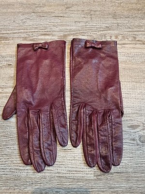 St Michael Marks & Spencer Handschuhe Damen Leder FIT SMALL weinrot fahren rosa