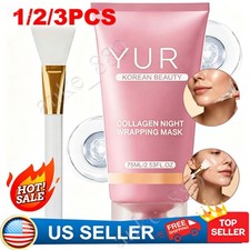 1-3PC Yuri Korean Collagen Night Wrapping Mask 75ml Hydrating Sleeping Mask New