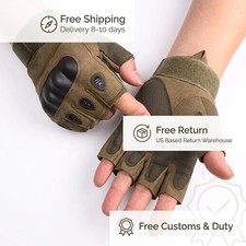 Tactical Fingerless Gloves for Men  Military Combat Shooting Half-Finger Gloves