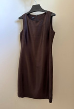 New Vintage 2000 ~ 100% Silk  Chocolate Brown  Dress  • Talbots • Size 8