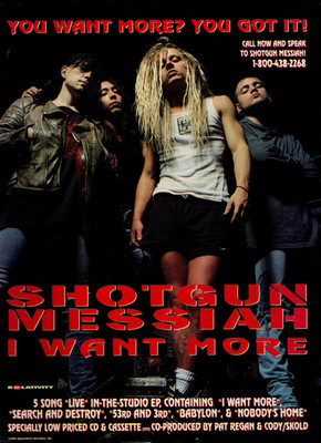 vtg 90s SHOTGUN MESSIAH I WANT MORE EP MAGAZINE PRINT AD Album Release Pinup
