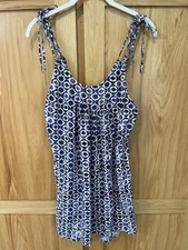 Tori Praver Swimwear women’s sm blue pale pink  Strappy cover up Dress Seafoam