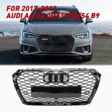 Rs4 Style Honeycomb Front Mesh Hex Grille Black For Audi A4s4 B9 2017-2019