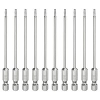 "10 StüCk T7 Sicherheits Torx Bit 1/4\" Sechskantschaft 4\" Lang S2 Stahl"