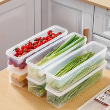 6pcs Stackable Food Storage Containers Plastic Trays with Lids -NEW