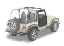Bestop 51789-15 Front Full 2-Piece Soft Doors Black Denim for Jeep Wrangler TJ