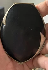 American Elgin Tulip Design 1930 Era Art Deco Monogramed Lipstick powder Compact