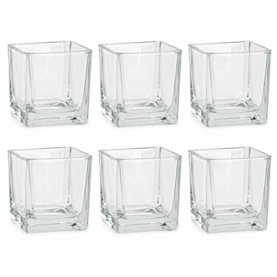 Windlicht Glas 6er Set Klar Transparent Teelichthalter Kerzenhalter Teelichtglas - Bild 1 von 3