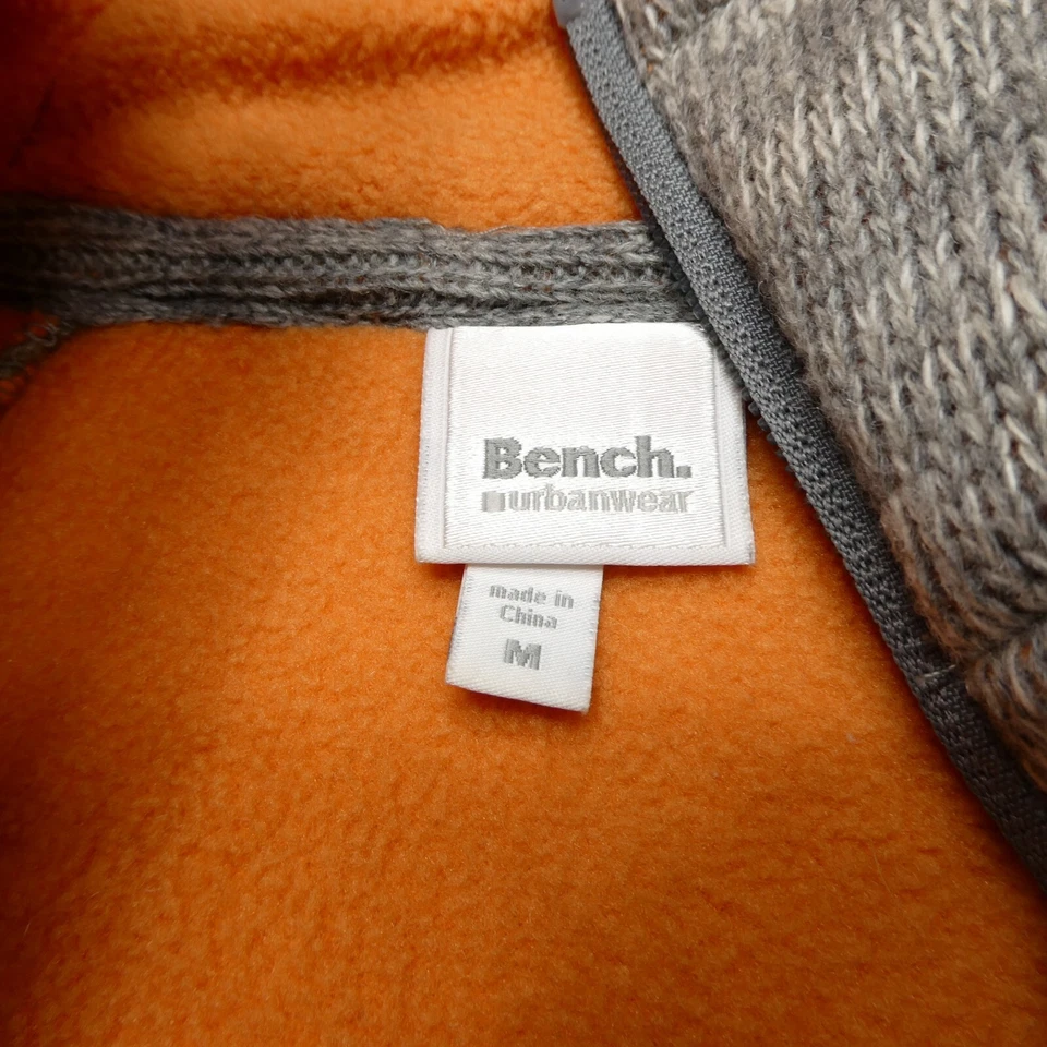 Sudadera con capucha Bench mezcla de lana para mujer gris medio naranja forrada de lana cremallera completa con capucha Foto 4 de 4