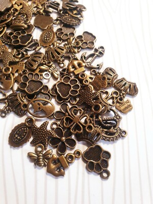 10/30 x Kleine Anhänger im Set Schmuckherstellung Basteln Deko Charms Bronze