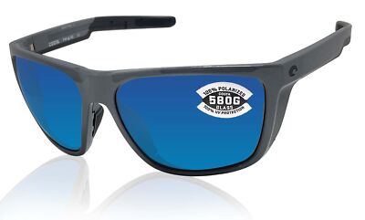 Costa Del Mar Sunglasses Ferg XL Gray frame Blue Mirror 580G Glass Lens