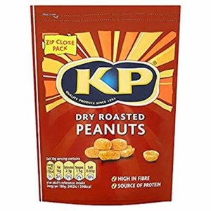 Kp Dry Roasted Peanuts Nuts Large Party Snack 1kg Zip Close Packet Bag (5000237123362)