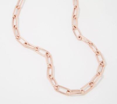 Technibond Paperclip Oval Kette Halskette 14K Rosévergoldet Sterlingsilber