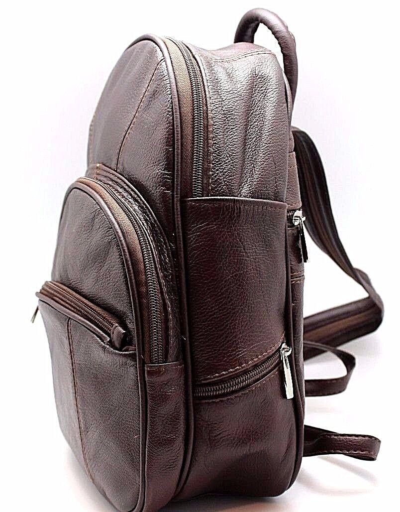 Backpack for Women Pure Leather Built-in Wallet College Book Bag Multi ...