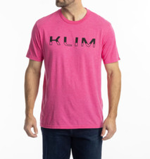 KLIM Sample Men's Petrol Tri-Blend Tee -Size LG- Fuchsia Frost- Black
