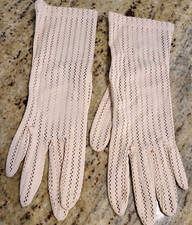 Max Mayer Vintage Size L Gloves Ladies Beige Eyelet Dressy Formal 10"