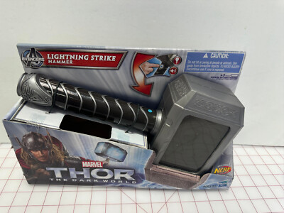 Thor The Dark World Nerf Lightning Strike Hammer Lights & Sounds Cosplay New