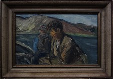 Martin Kaalund-Jörgensen 1889-1952, Zwei Männer im Nachen, datiert 1933