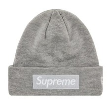 Supreme x New Era FW24 Box Logo Beanie Heather Grey