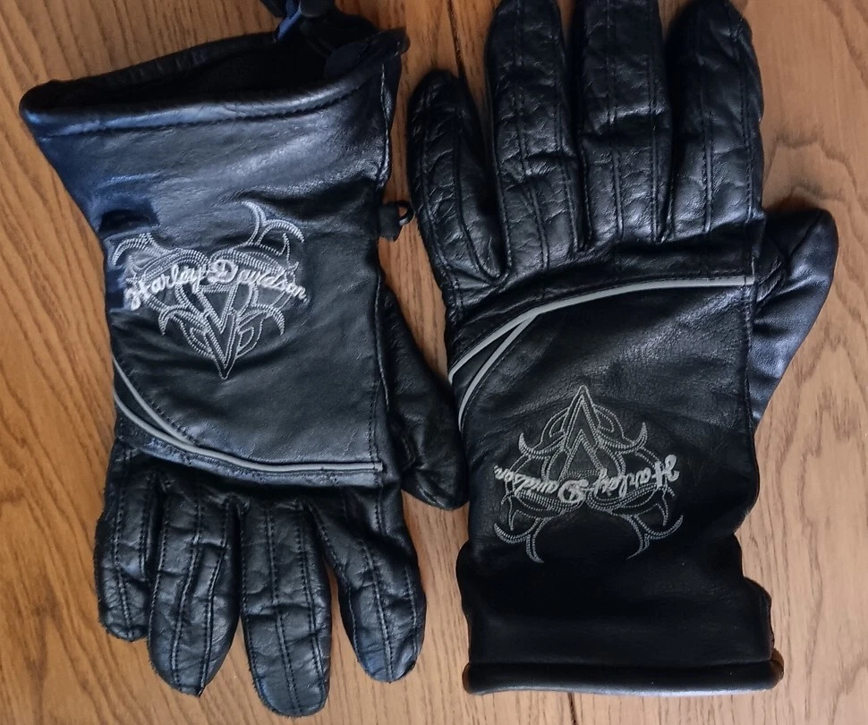 Harley Davidson XL CAMBER GAUNTLET Embroidered Leather Riding Gloves 97301-08VW