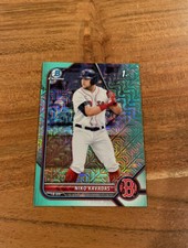 Niko Kavadas 2022 1st Bowman Chrome Aqua Mojo Refractor /225 NRMT+ Rookie Boston