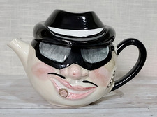 Carlton Ware Rare Collectible Novelty 'Scarface Gangster' Tea-Pot Gold Script