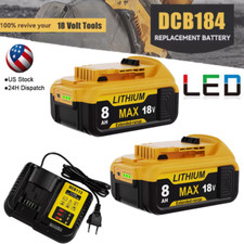 For DeWalt 20V 20 Volt Max 8.0AH Lithium Ion Battery / Charger DCB206-2 DCB205-2