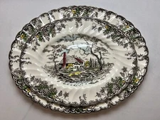 Lot of 2 Myott The Brook Staffordshire England Oval Serving Platters