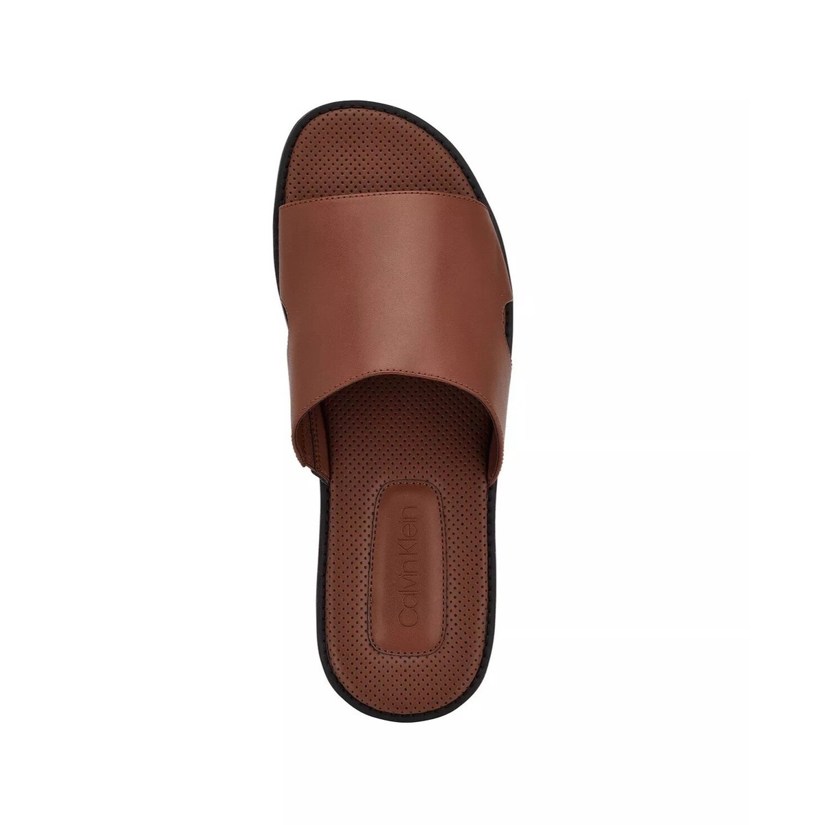 ? CLAVIN KLEIN ETHAN MEN\'S FAUX LEATHER SLIP-ON SLIDES ? CALVIN KLEIN Ethan 2 Slip On Sandals Medium Brown NIB | eBay main image 2