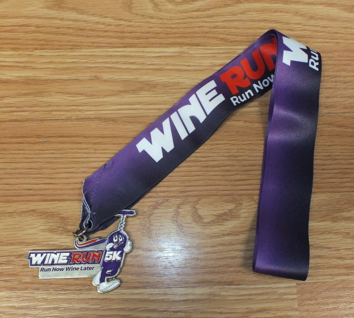 Wine Run Run Now Wine Later Collectible 5k Souvenir Medal