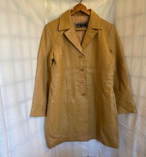 Nwt Niko Milano Women's Tan Soft Lamb Leather Trench Type Jacket Size Large