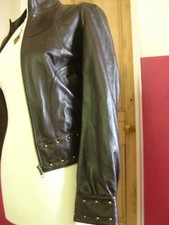 M&s Leather Jacket 12 10 Studs Limited Collection Soft Punk Biker Racer