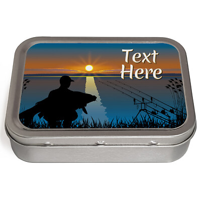 Personalised Tobacco Tin Fishing 2oz Baccy Pill Storage Cigarette Fish Gift  KSU9