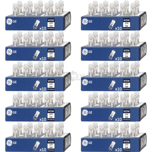 10X 10 Pz. GE GENERAL ELECTRIC W5W 12V 5W N BASE W21X95D