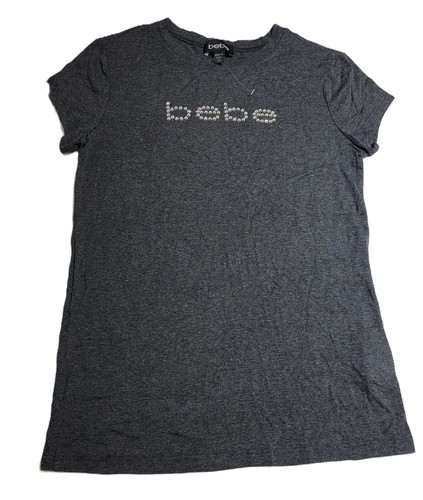 Bebe Swarovski Crystal Logo Tee Shirt Short Sleeve Womens Size M NEW