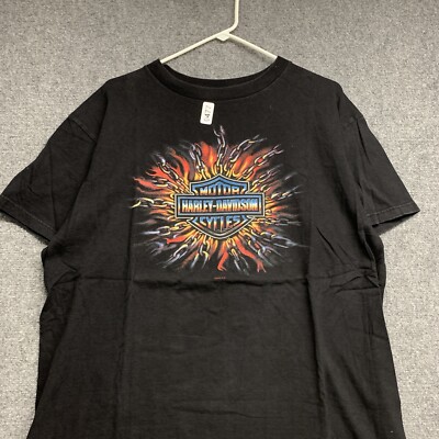 Vintage Harley-Davidson T-shirt Adult Size Extra Large Black Mens