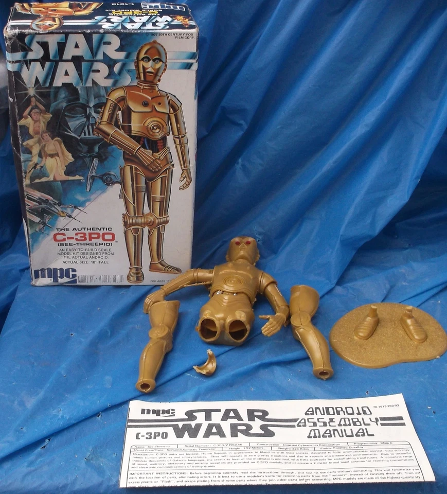 Star Wars C-3P0 Model Kit Complete With Box & Instructions MPC Original 10" 1977 - Image 3 of 4