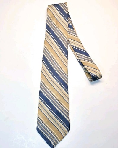 Corbata vintage Stafford Repp para hombre amarillo azul - Imagen 2 de 7