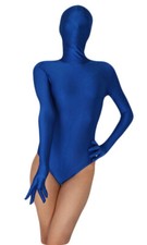 Unisex High Elastic Bodystocking Silky Shiny Bodysuit Catsuit Clubwear with Hood