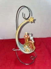 Christmas NATIVITY MANGER SCENE hanging on a stand as shown- Estate Find