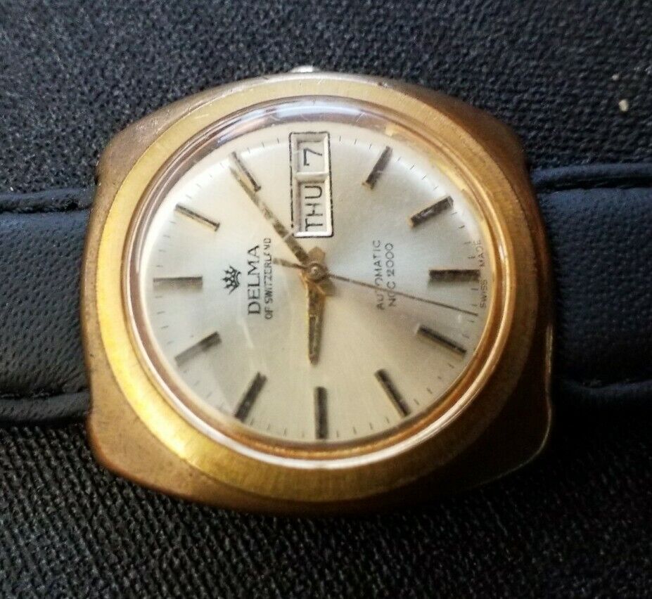 Rare Vintage Delma NOC 2000 Gents Mens Automatic Swiss Watch Wristwatch 