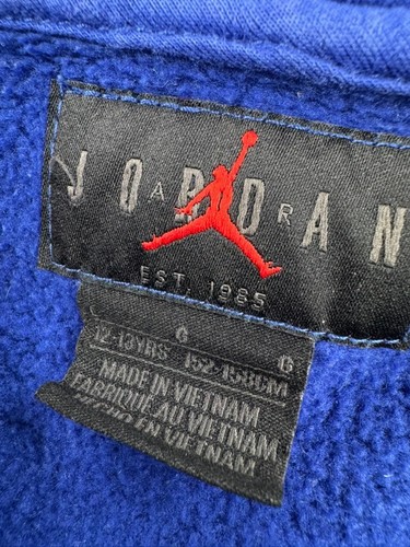 Jordan Jacket Youth L Blue Full Zip Up Hoodie Jumpman Nike Air Spell Out Boys - Picture 6 of 10