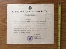 DOCUMENTO LETTERA R. ISTITUTO MAGISTRALE LUIGI RAZZA TARANTO 27 FEBBRAIO 1942