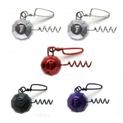 FANATIK Schraub-Kopf Set mit Karabiner Jig Jigkopf Spiral Head Blei Rig 5-35g