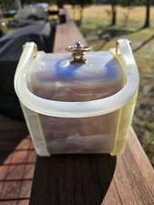 RARE VINTAGE Mother Of PEARL WHITE LUCITE  PURSE 1950's SIGNED STYLECRAFT