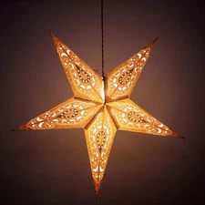 Indian Handmade Paper Star Lantern Grey Lamp Light Christmas Party Festive